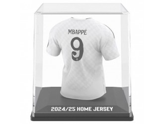 Figurina Football replica mini tricou – Real Madrid: Kylian Mbappe nr. 9, cu vitrina acrilica