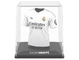 Figurina Football replica mini tricou – Real Madrid: Kylian Mbappe nr. 9, cu vitrina acrilica