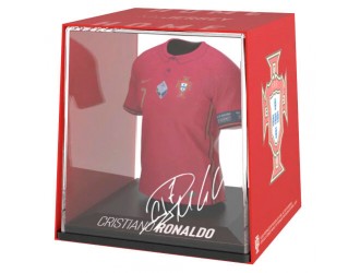 Figurina Football replica mini tricou – Portugalia Euro 2020: Cristiano Ronaldo nr. 7, cu vitrina acrilica