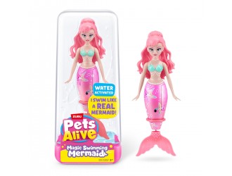 Jucarie inotatoare Papusa Sirena Stea Roz S1, Pets Alive, ZURU
