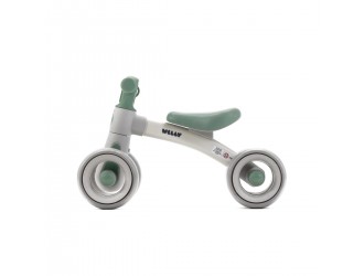 Bicicleta de echilibru cu LED, cu 4 roti EVA 15,5cm, cadru otel, gri-menta, Welly, Adamex