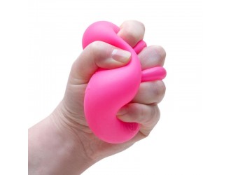 Jucarie antistres Nice Cube Glow NeeDoh, ROZ, 5,7 cm