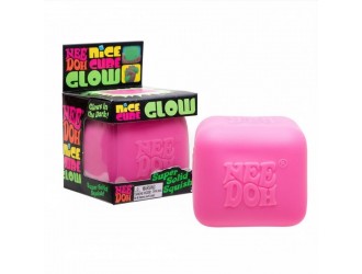 Jucarie antistres Nice Cube Glow NeeDoh, ROZ, 5,7 cm