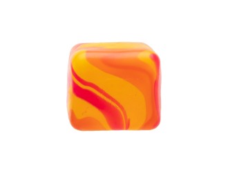 Jucarie antistres NeeDoh Swirl Cube Orange-Galben, cub senzorial squishy pentru copii si adulti, 5.7 cm
