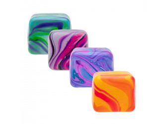 Jucarie antistres NeeDoh Swirl Cube Albastru-Roz, cub senzorial squishy pentru copii si adulti, 5.7 cm