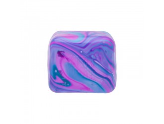 Jucarie antistres NeeDoh Swirl Cube Albastru-Roz, cub senzorial squishy pentru copii si adulti, 5.7 cm