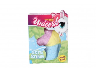 Bomba de baie pentru copii, Unicorn multicolor, 80 g, parfum vanilie