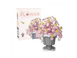  Set constructie pentru copii, floare Planta paianjen (Chlorophytum) in ghiveci, 205 piese, 7.1x7.2x9 cm