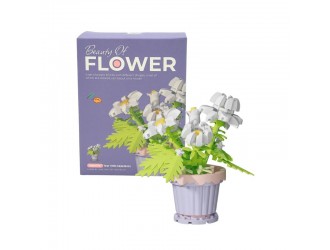 Set constructie pentru copii, floare Musetel in ghiveci, 189 piese, 8x8.2x9.1 cm