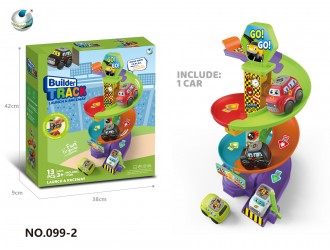 Set de joaca interactiv "Builder Track - Launch & Raceway", turn cu pista in spirala, ZJA383259, 3 ani+