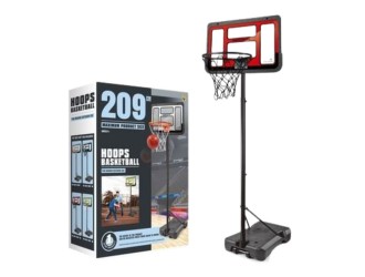 Set Cos de Baschet pentru copii cu suport reglabil 209 cm, minge si pompa incluse, ZJA342260, 5 ani+