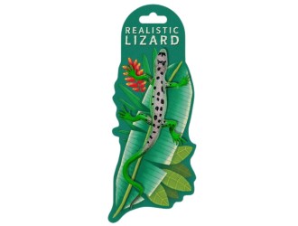 Figurina elastica Soparla verde pestritata, schimba culoarea la caldura, 18 cm, ZJA402118, 3 ani+