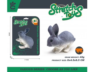 Figurina elastica Iepure pentru copii, jucarie senzoriala antistres, 8.5 cm, ZJA390834, 3 ani+