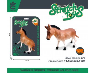 Figurina elastica Cal pentru copii, jucarie senzoriala antistres, 11.5 cm, ZJA390860, 3 ani+