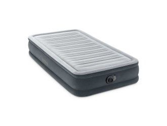 Pat gonflabil Twin Comfort-Plush cu pompa incorporata, 99x191x33 cm, max. 136 kg, Intex (67766)