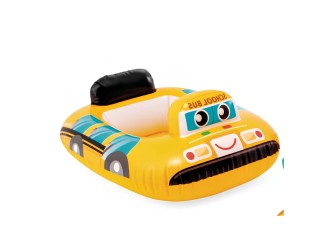 Colac gonflabil cu scaun tip masinuta, 84x58 cm, max. 15 kg, Autobuz scolar, 1-2 ani
