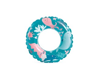 Colac gonflabil de inot transparent cu imprimeu marin, 61 cm, 6-10 ani, max. 40 kg,Albastru, Intex (59242)