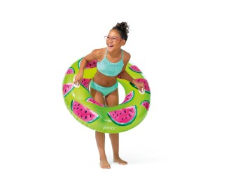 Colac gonflabil cu manere Tropical Fruit, 107 cm, max. 80 kg, Verde, 9+ ani, Intex 56261