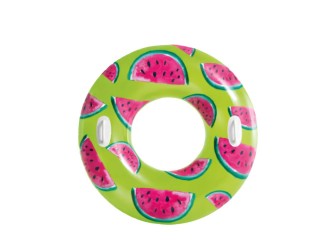 Colac gonflabil cu manere Tropical Fruit, 107 cm, max. 80 kg, Verde, 9+ ani, Intex 56261