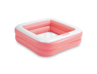 Piscina gonflabila pentru copii Play Box cu baza gonflabila, 86x25 cm, 57 L, Roz, 1-3 ani, Intex 57100