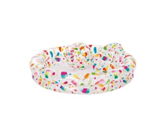 Piscina gonflabila pentru copii Ice Pop cu minge si colac, 122x25 cm, 150 L, 2+ ani, Delicii, Intex 59460