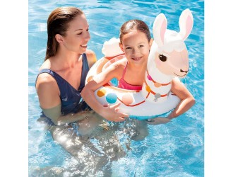 Colac gonflabil de inot cu design animal, Lama, 86 x 58 cm, 3-6 ani