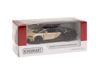 Macheta auto metalica Kinsmart Bugatti Chiron Supersport Auriu, Scara 1:36