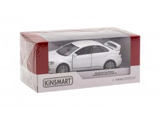 Macheta auto metalica Kinsmart Mitsubishi Lancer Evolution X Alb, Scara 1:36
