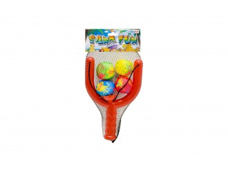 Set prastie copii cu mingi soft 4 piese Unikatoy 25652, rosu