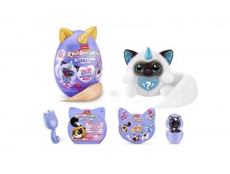 Jucarie de plus surpriza Rainbocorns Kittycorn Dolly S9, coada roz, de colectie, 3+ 03354