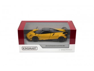 Macheta auto metalica Kinsmart Pagani Huayra BC2016 Galben, Scara 1:36