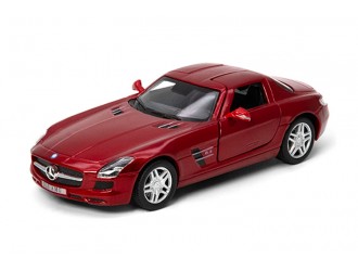 Macheta auto metalica Kinsmart Mercedes-Benz SLS AMG Rosu, Scara 1:36