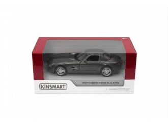 Macheta auto metalica Kinsmart Mercedes-Benz SLS AMG Gri, Scara 1:36