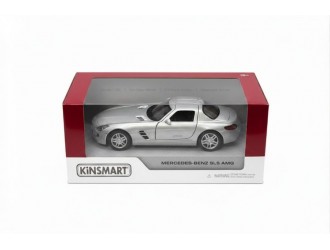 Macheta auto metalica Kinsmart Mercedes-Benz SLS AMG Argintiu, Scara 1:36