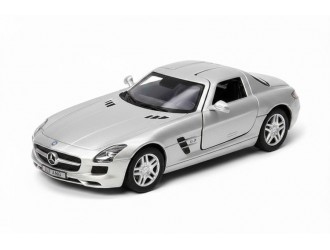 Macheta auto metalica Kinsmart Mercedes-Benz SLS AMG Argintiu, Scara 1:36