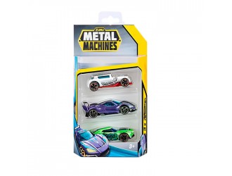 Set 3 masinute din metal (Violet, Ald, Verde), Metal Machines S2, Zuru
