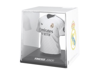 Figurina Football replica mini tricou – Real Madrid: Vinicius Junior, Home 24/25, cu vitrina acrilica