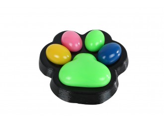 Jucarie antistres Glamour Squishy Labuta de Pisica Giganta, 17 cm, 500 g, Multicolor Neon