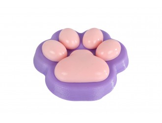 Jucarie antistres Glamour Squishy Labuta de Pisica Giganta, 17 cm, 500 g, Mov Pastel cu Roz