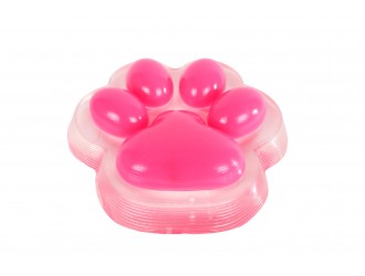 Jucarie antistres Glamour Squishy Labuta de Pisica Giganta, 17 cm, 500 g, Roz Transparent Neon
