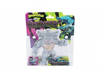 Jucarie antistres Brainboooom Monstru Predator extensibil, 15 cm, elastic si deformabil, Rechin Gri