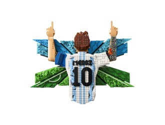 Set Constructie LEGO Art Football Lionel Messi - Celebration 43018, Tablou Decorativ pt Adulti,  Fani Football