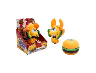 Jucarie Transformabila Super Wings Foodie, Hamburger 2-in-1, Mini Robot Avion Golden Boy