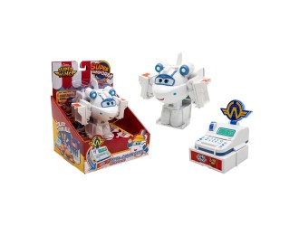 Jucarie Transformabila Super Wings Foodie, Casa de Marcat 2-in-1, Mini Robot Avion Astra