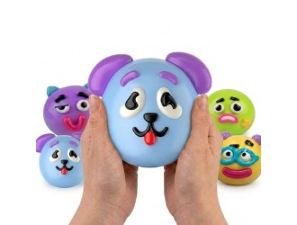 Jucarie antistres Smash Face squishy tip Smushers - Fata Catelus, Albastru, 10 cm