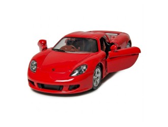 Macheta auto metalica Kinsmart Porsche Carrera GT KT5081W, scara 1:36, cu usi care se deschid, Rosu