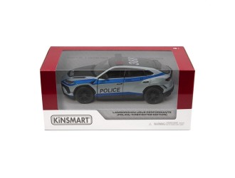 Macheta auto metalica Lamborghini Urus Police Kinsmart KT5447WPR, scara 1:38, cu usi care se deschid, Albastru