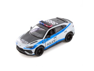 Macheta auto metalica Lamborghini Urus Police Kinsmart KT5447WPR, scara 1:38, cu usi care se deschid, Albastru