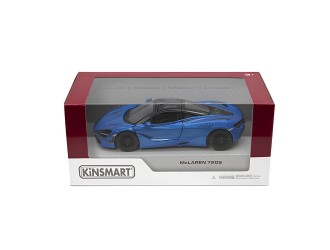 Macheta auto metalica McLaren 720S Kinsmart KT5403W, scara 1:36, cu usi tip fluture care se deschid, Albastru