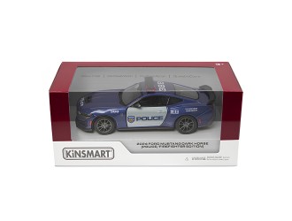 Macheta auto metalica Ford Mustang Police Kinsmart KT5455WPR, scara 1:38, cu usi care se deschid, Albastru